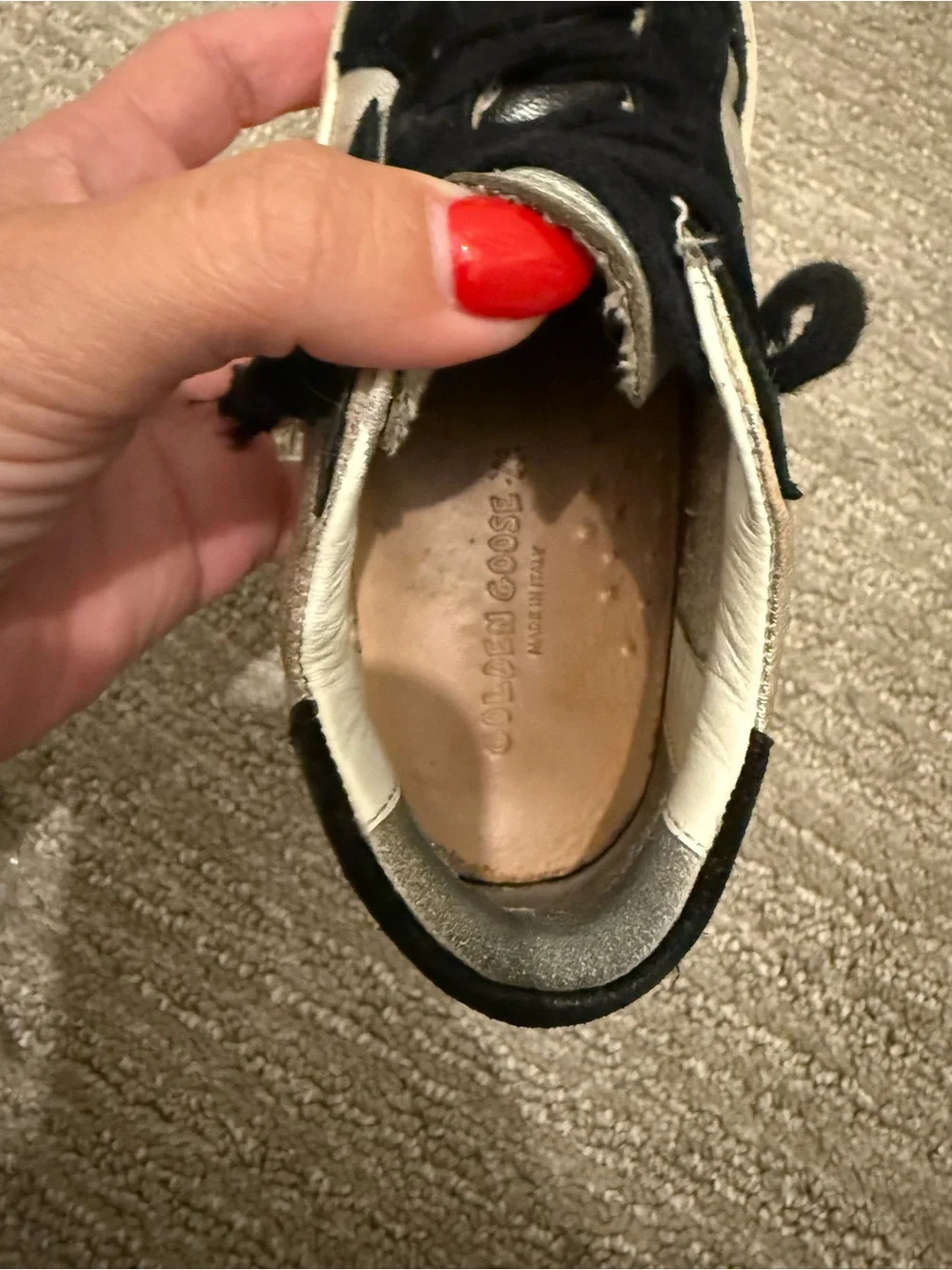 Golden Goose Kids Silver and Black Low-Top Sneakers